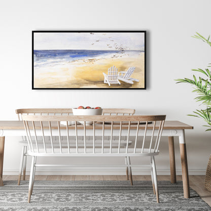 Journée à la plage | Décoration sur toile encadrée « Chambre côtière »