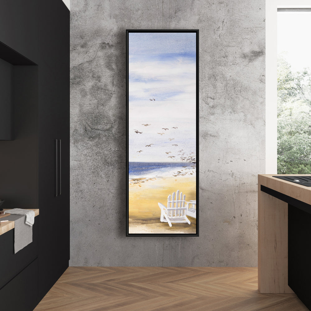 Journée à la plage | Décoration sur toile encadrée « Chambre côtière »