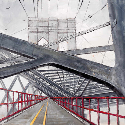 Under the Brooklyn Bridge Gray Cities Canvas - Home Decor