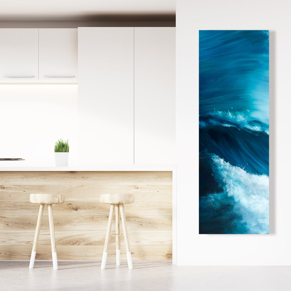 Unleashed Sea Blue Bedroom Canvas | Contemporary Home Decor