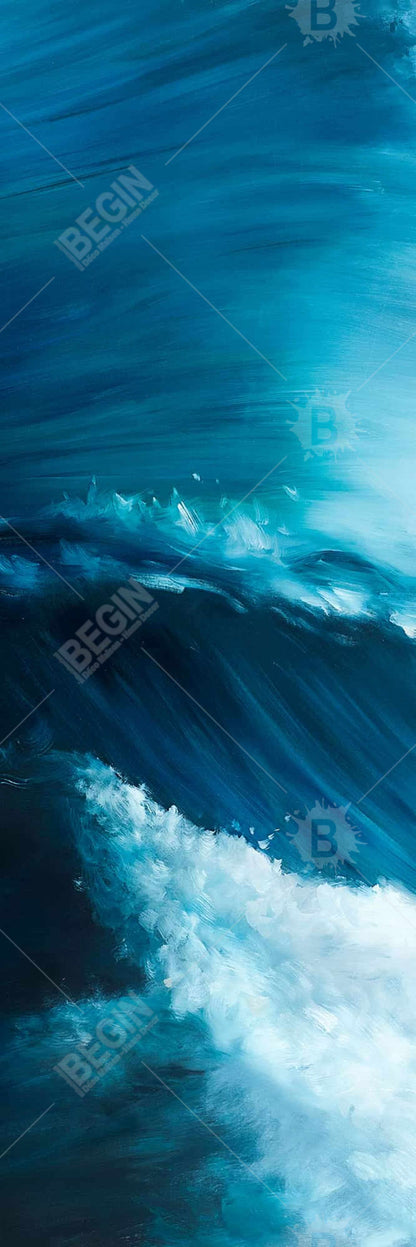 Toile « Mer déchaînée » | Décoration de chambre côtière – Art contemporain