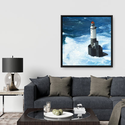 Unleashed Waves on a Lighthouse Canvas | Coastal Home Decor