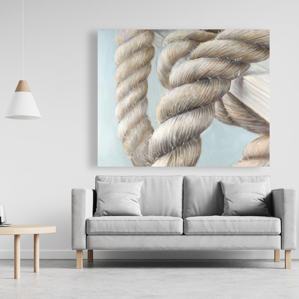 Boat Rope Knot Canvas - Brown Bedroom Wall Art Decor