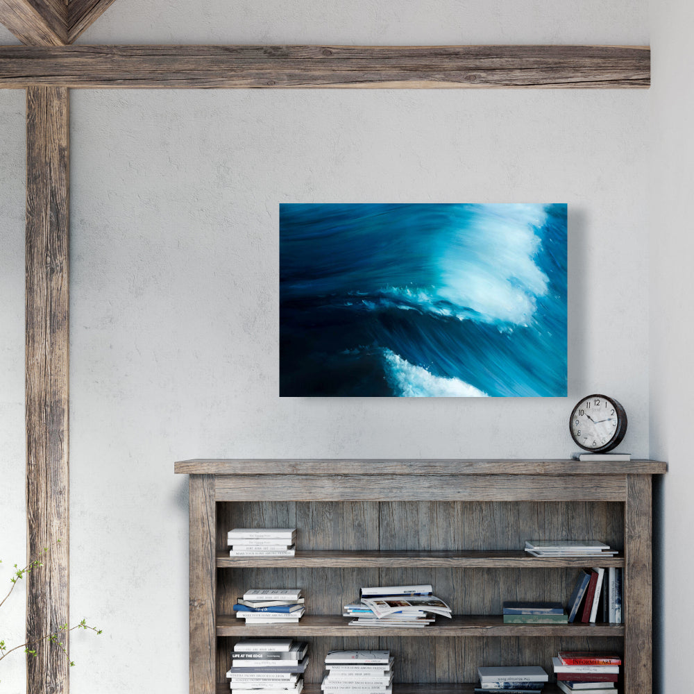 Unleashed Sea Blue Bedroom Canvas | Contemporary Home Decor