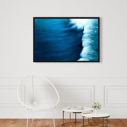 Blue Coastal Bedroom Framed Canvas - Wave Home Decor Art