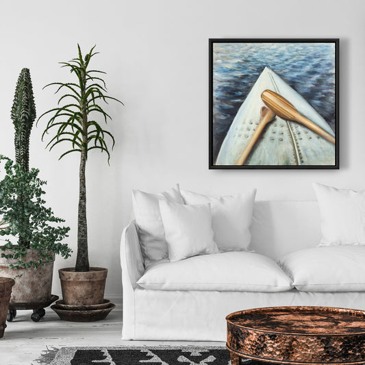 Canoe Adventure Framed Canvas | Marine Sports Home Decor