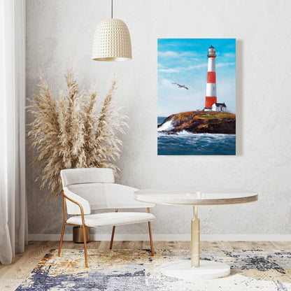 Lighthouse at Sea Canvas - Coastal Home Decor Wall Art