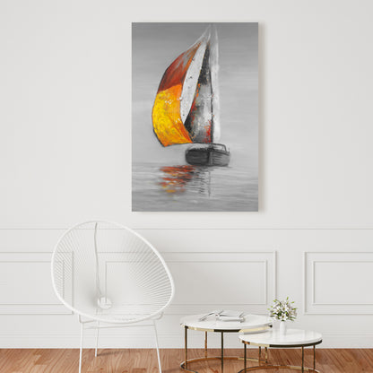 Contemporary White Boat Canvas - Sail Art for Home Decor