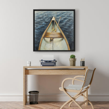 Canoeing on the Lake Framed Canvas | Marine Hobbies Decor