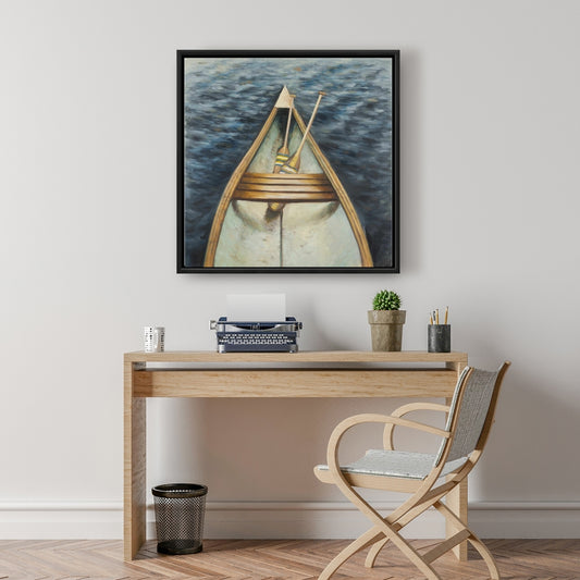 Canoeing on the Lake Framed Canvas | Marine Hobbies Decor