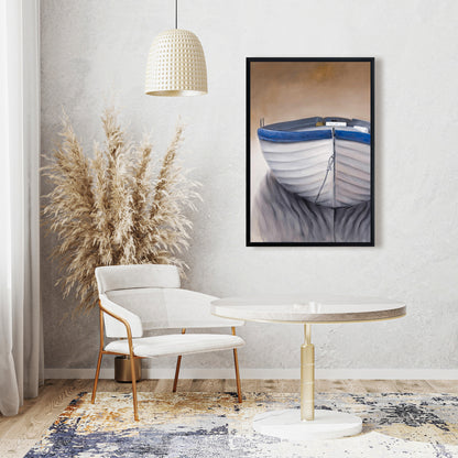 Canoe Boat Canvas | Contemporary Framed Art for Home Decor