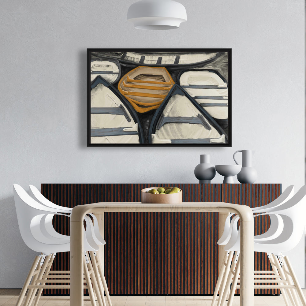 Toile encadrée Canoës - Décoration de salle de bain, bateau, art marin