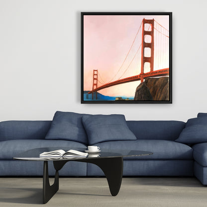Sunset on the Golden Gate Bridge Canvas | Modern Home Decor