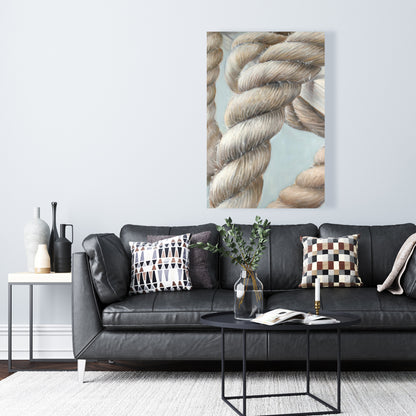 Boat Rope Knot Canvas - Brown Bedroom Wall Art Decor