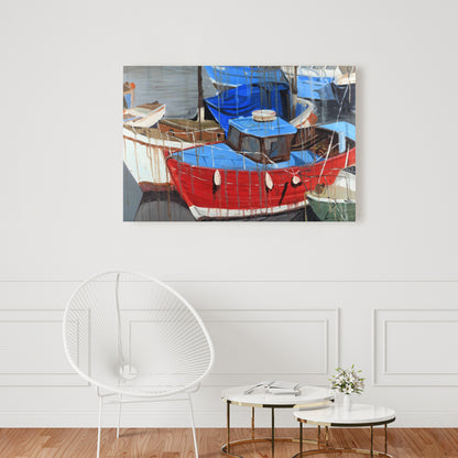 Blue Coastal Canvas - Rainy Day at the Dock | Home Decor