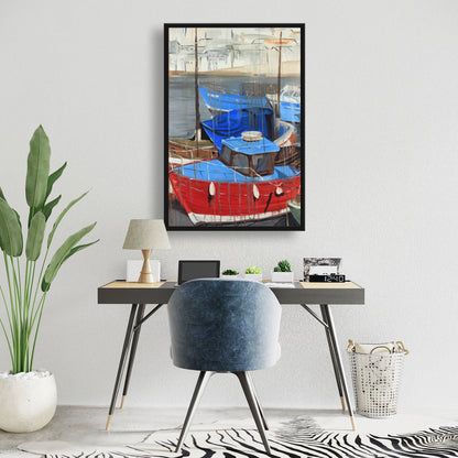Rainy Day at the Dock Coastal Canvas | Contemporary Home Decor