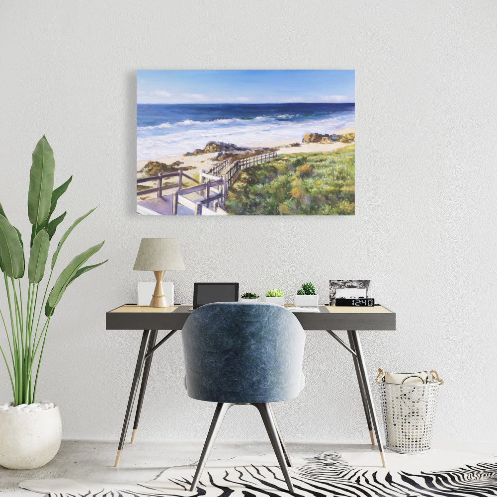 Walk to the Beach Canvas | Romantic Sea Bedroom Wall Art