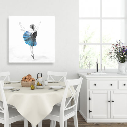 Small Blue Ballerina Canvas | Romantic Bedroom Home Decor
