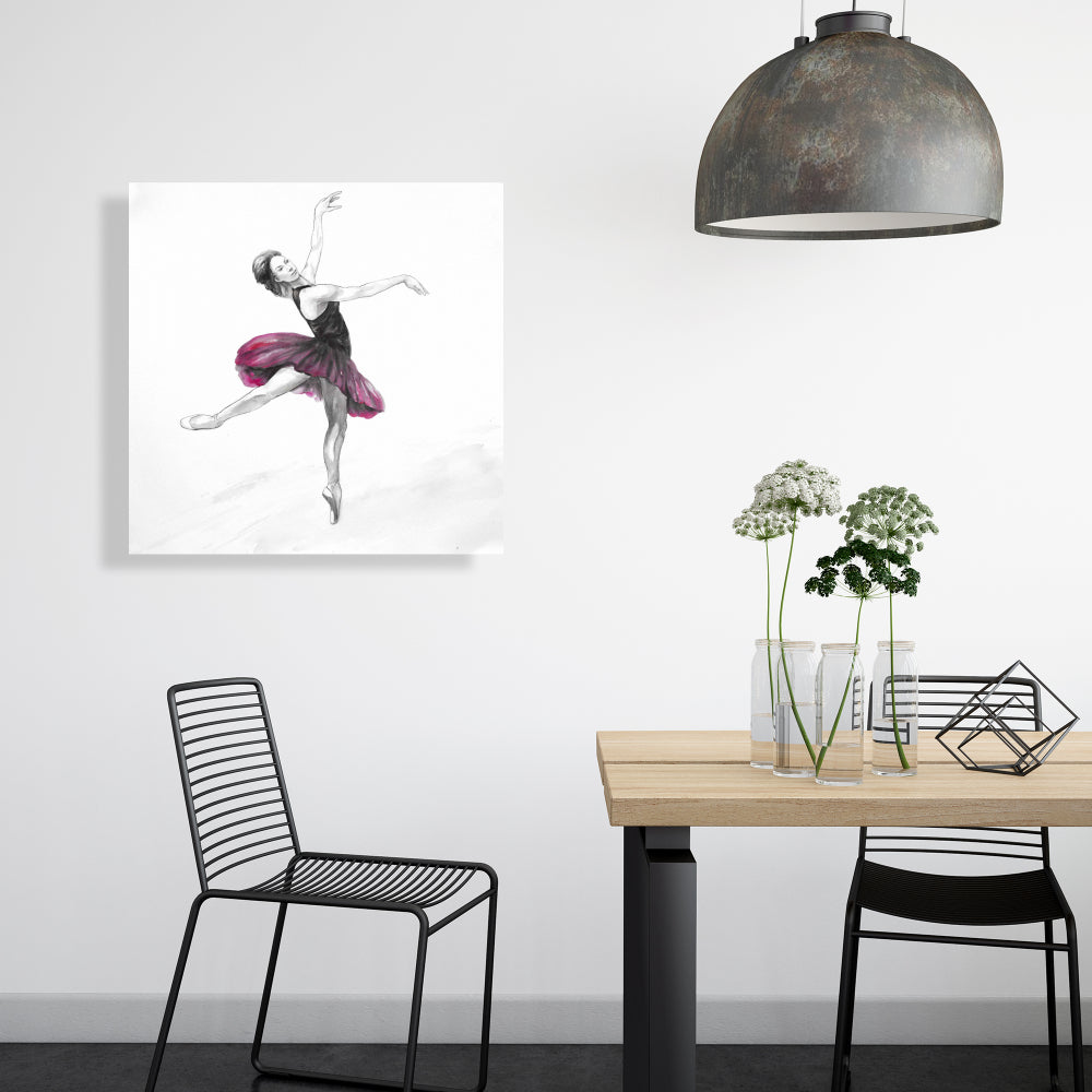 Small Pink Ballerina Canvas | White Sports & Games Decor