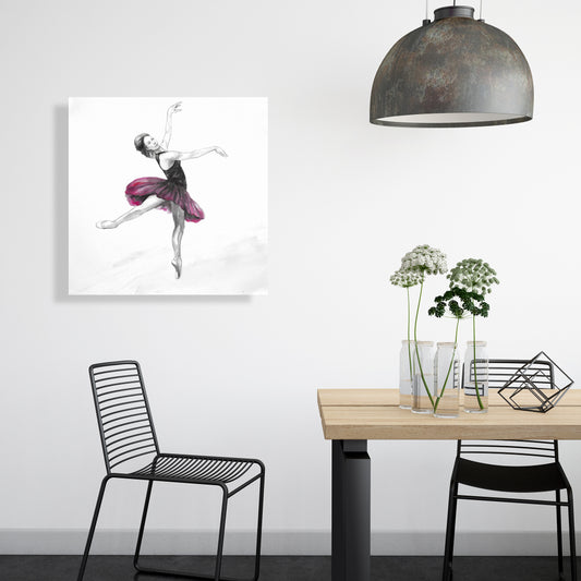 Small Pink Ballerina Canvas | White Sports & Games Decor
