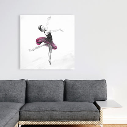 Small Pink Ballerina Canvas | White Sports & Games Decor