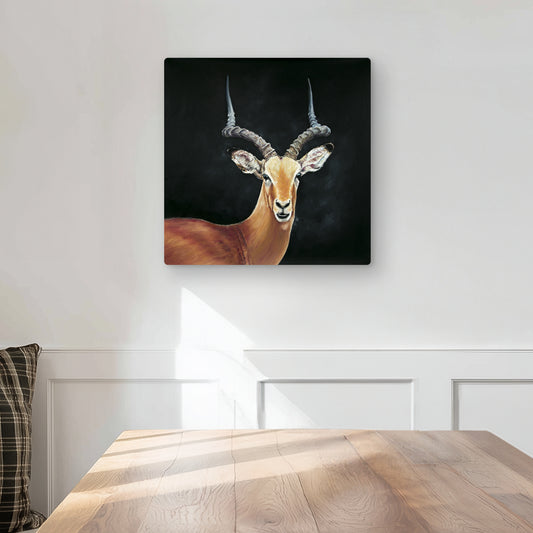 Antelope Black Livingroom Metal Print for Home Decor | Art