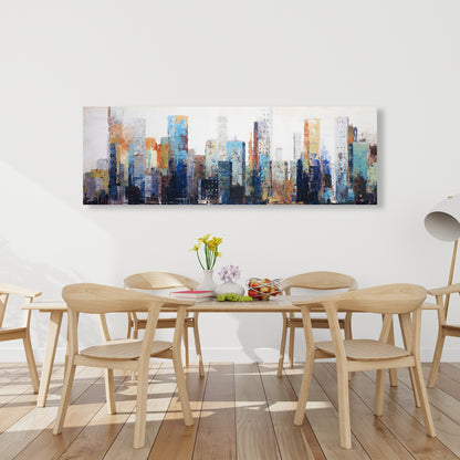 Toile urbaine abstraite texturée – Décoration murale de chambre urbaine