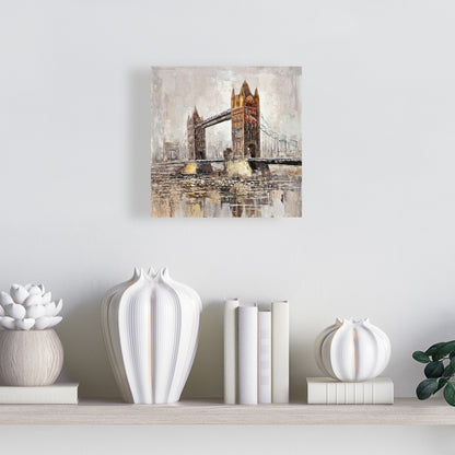 Contemporary Orange London Tower Bridge Canvas - Home Decor
