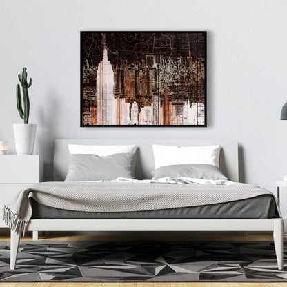 Modern Framed Empire City of New York Canvas | Home Decor