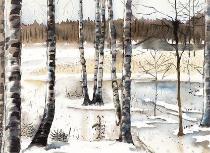 Winter Swamp Indoor Outdoor Door Mat | Landscapes Home Decor