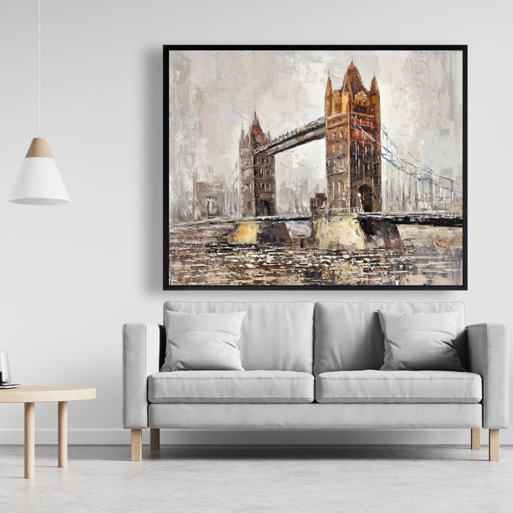 Toile encadrée Tower Bridge de Londres | Décoration de chambre orange