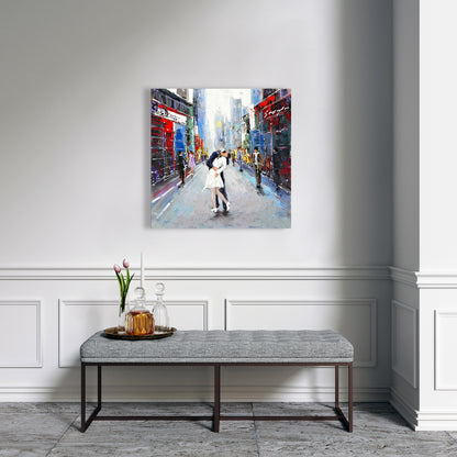 Kiss of Times Square Canvas - Cities Building Bedroom Decor
