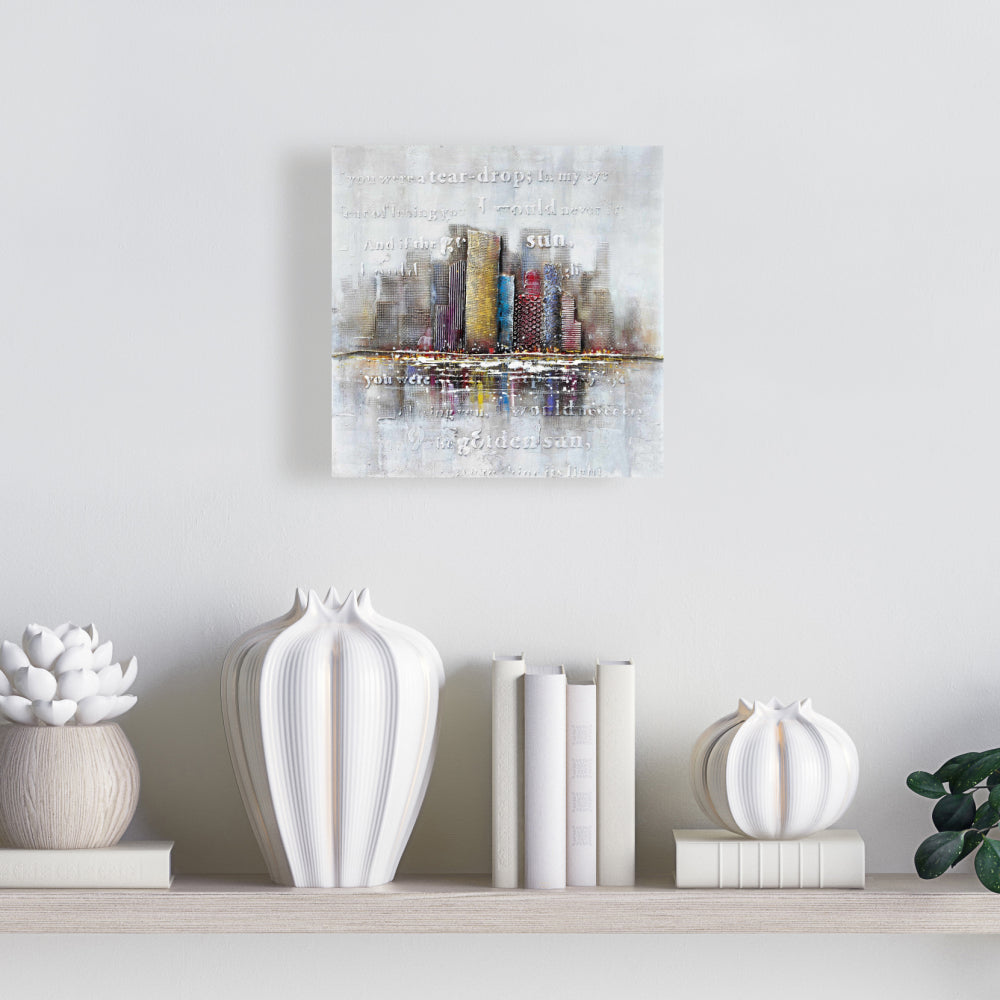 Relief typographique sur toile grise | Décoration d'intérieur