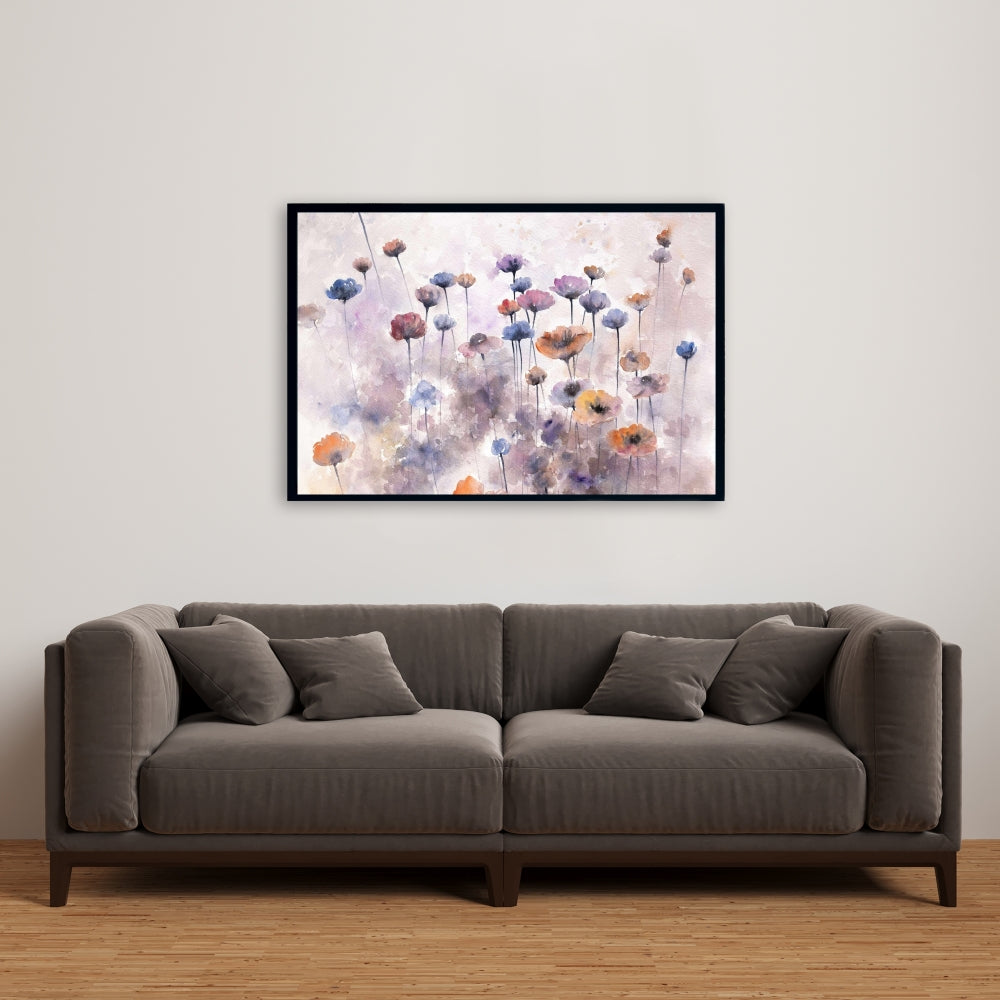 Toile botanique pour chambre à coucher | Cadre avec petites fleurs sauvages