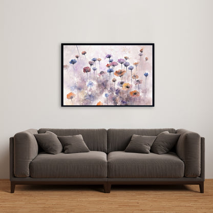 Toile botanique pour chambre à coucher | Cadre avec petites fleurs sauvages