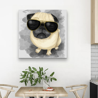 Toile Animaux Gris | Carlin élégant pour la décoration intérieure