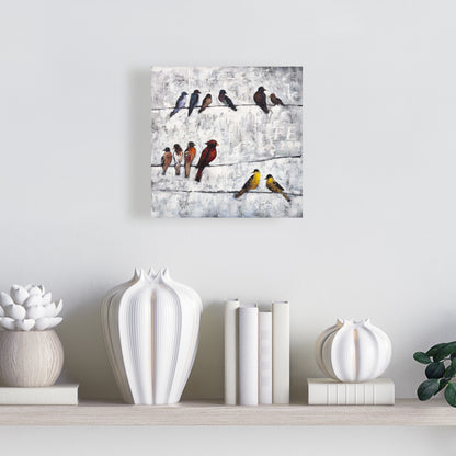 Colorful Birds on Branches Canvas | Bedroom Wall Art Decor