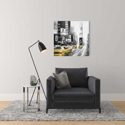 Toile Villes grises | Décor Times Square et taxis jaunes