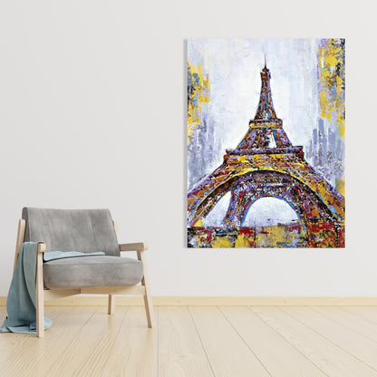Eiffel Tower Abstract Canvas - Contemporary Bedroom Decor