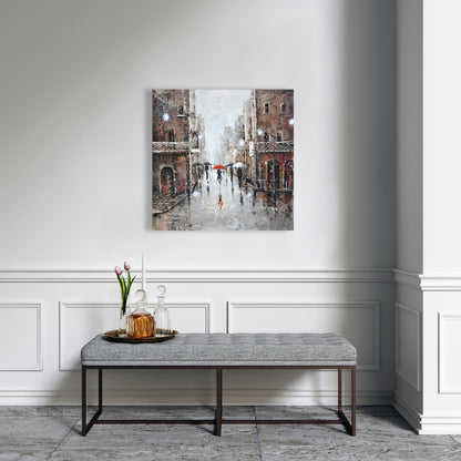 City Rain Canvas - Modern Bedroom Wall Art | Home Decor