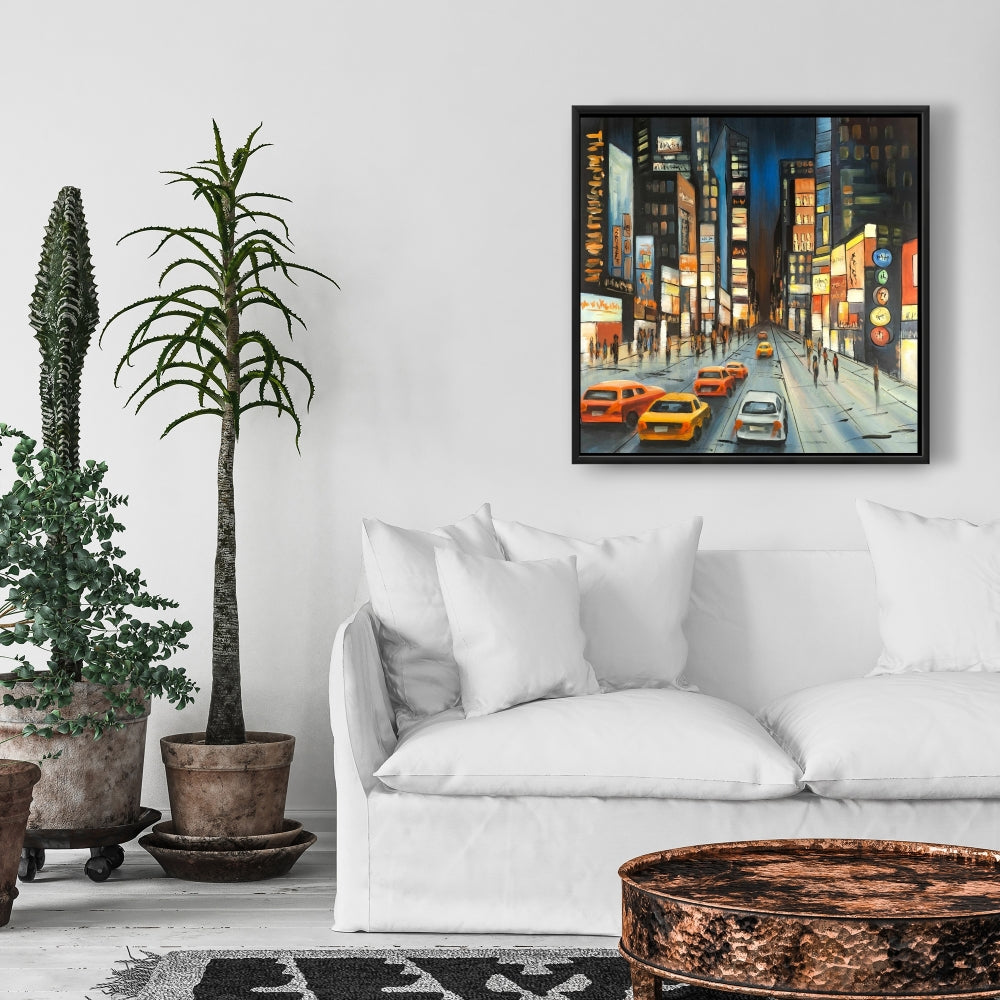 Toile encadrée « Vue sur Times Square » | Décoration de chambre urbaine