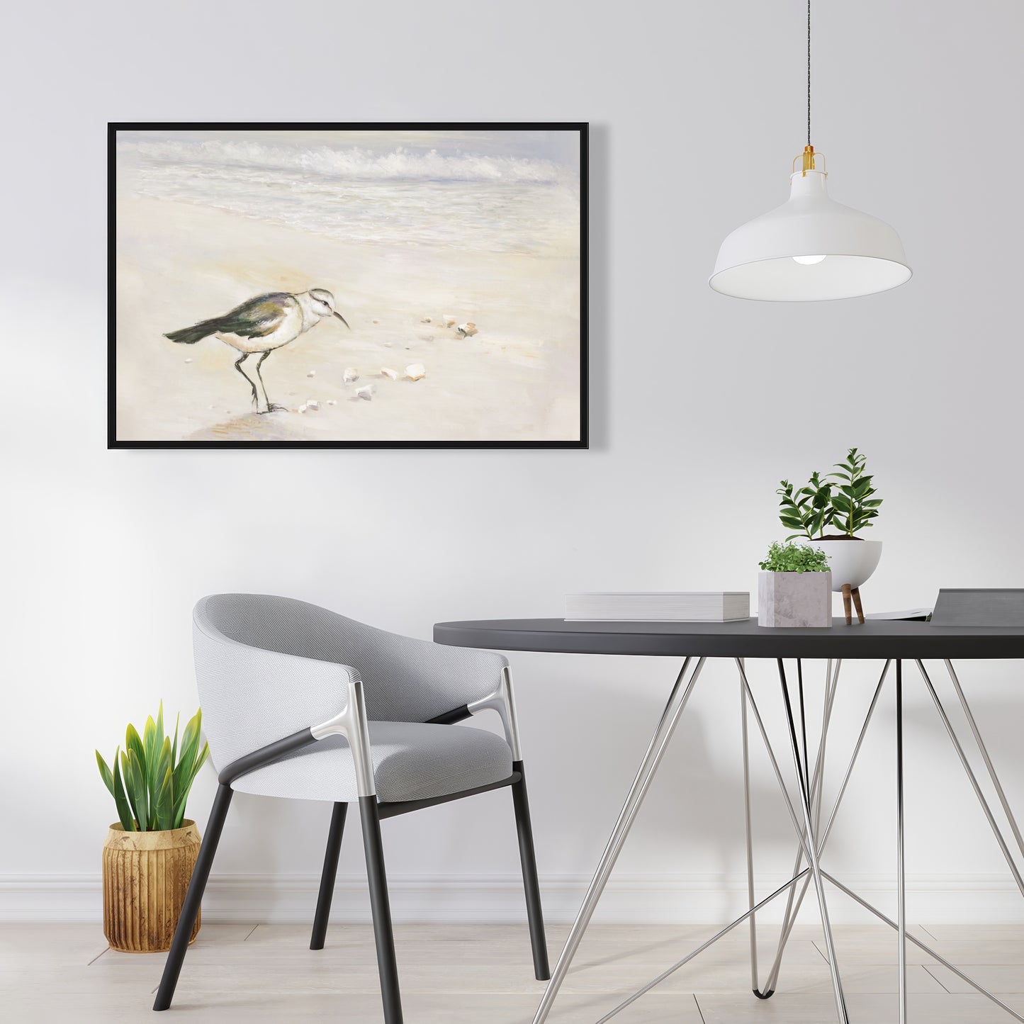 Toile de plage de Bécasseau semipalmé | Décoration murale d'oiseaux