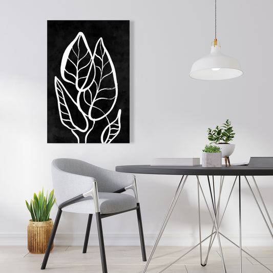 Minimalist Leaves Abstract Bedroom Canvas | Home Decor Art