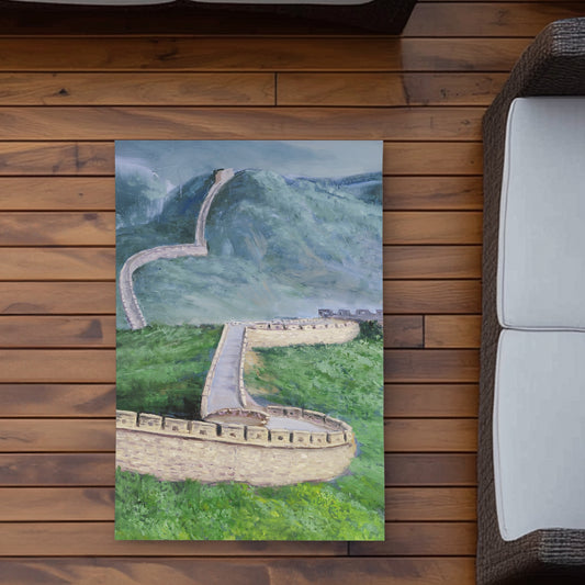Great Wall of China Outdoor Area Rug - Contemporary Blue 2'x3'