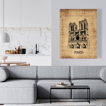 Notre-Dame de Paris Canvas | Illustrative Livingroom Decor