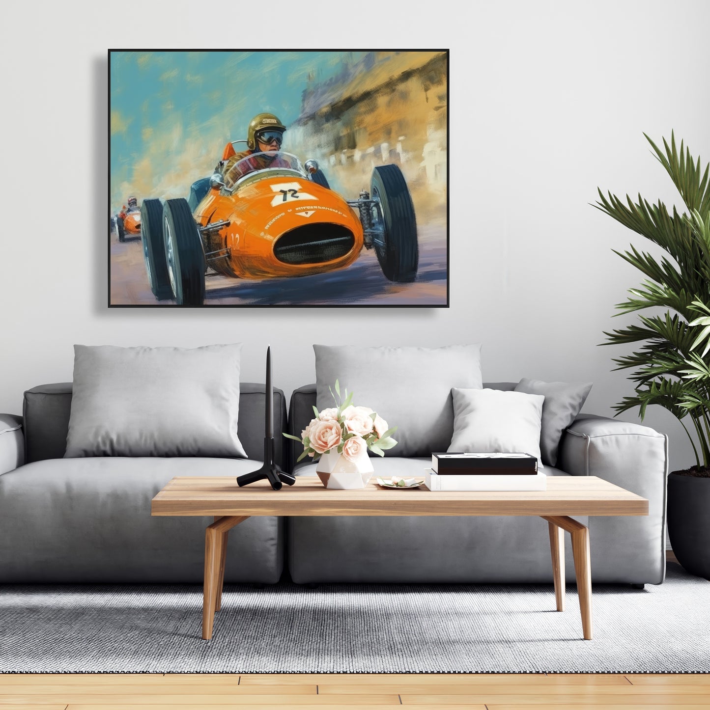 Toile « Dépassement » | Loisirs contemporains, décoration encadrée bleue