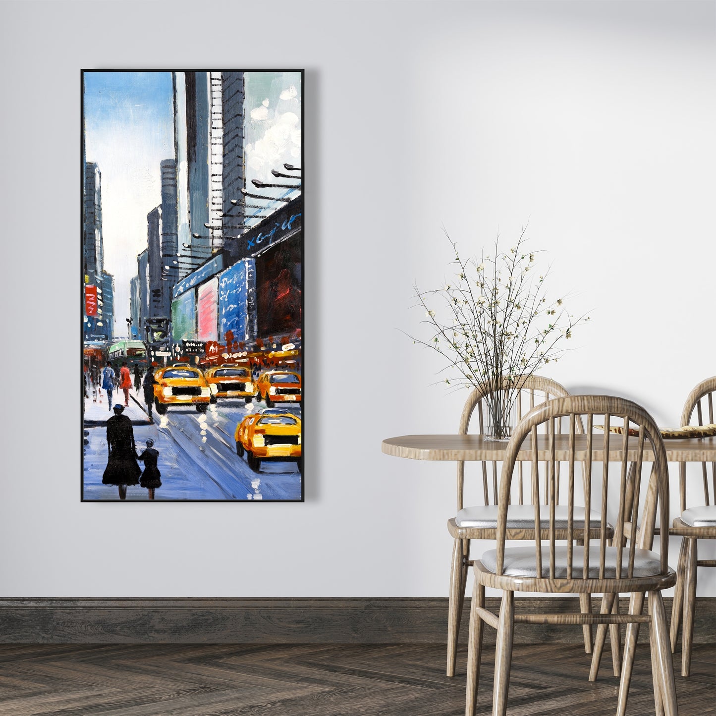 Peak Hour Blue Building Cities Framed Canvas | Home Decor