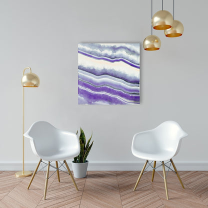 Toile abstraite Géode violette - Décoration murale moderne