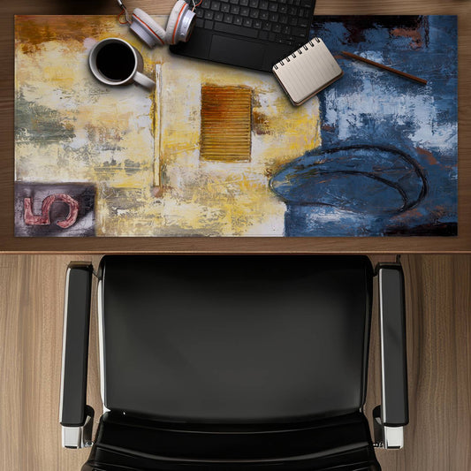 Abstract Art with Numbers Desk Mat | Shapes Bedroom Decor