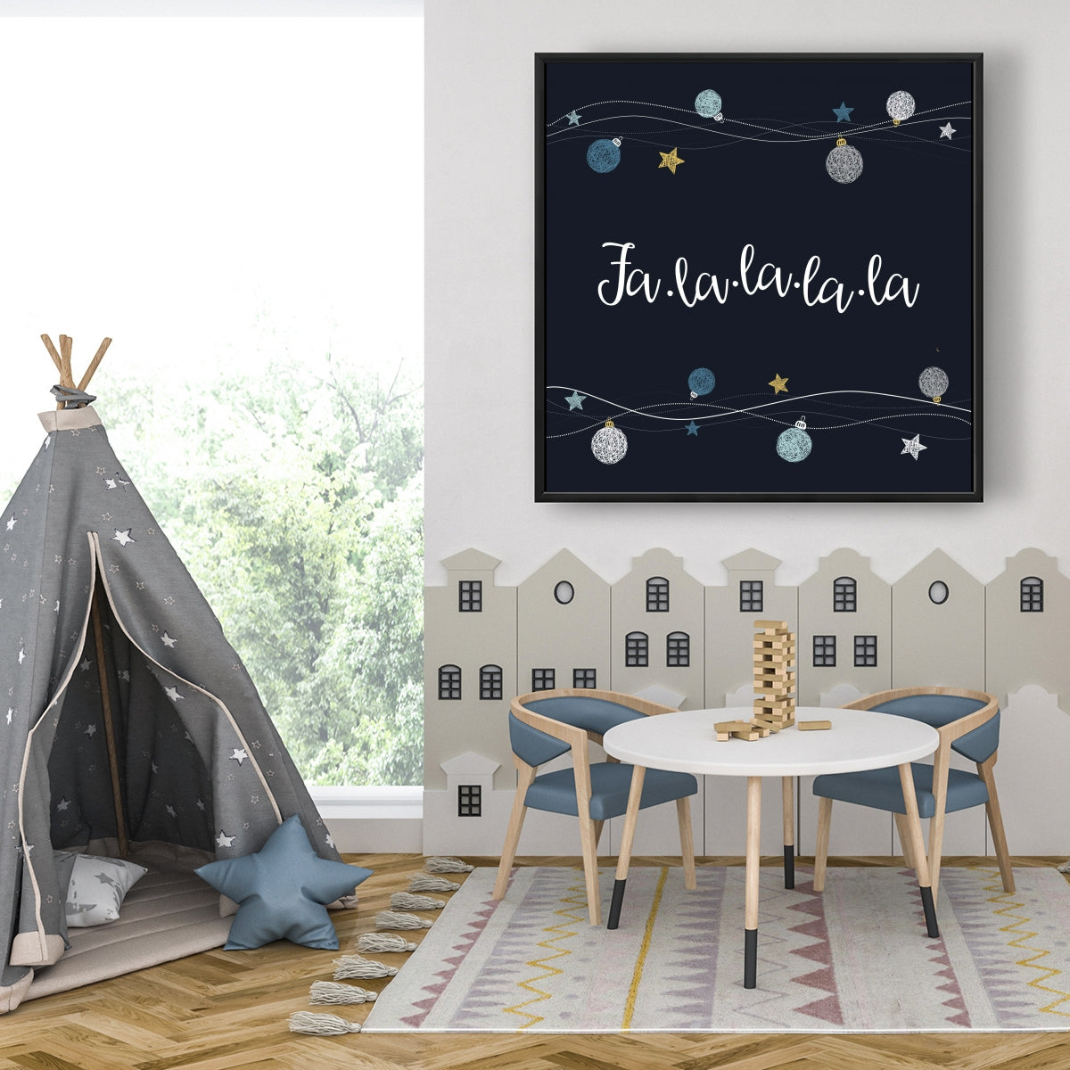 Fa-la-la-la-la Toile de chanson | Motif de symboles de faute de frappe, décoration d'intérieur